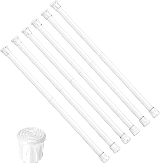 Tension Curtain Rod 28-38 inch Small Tension Rods White Adjustable Spring Tension Curtain Rods 6PCS Mini Curtain Rod Short fo
