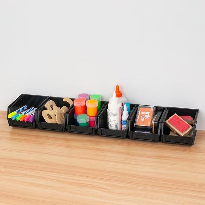 Akro-Mils 30210 AkroBins Plastic Storage Bins, Space-Saving Stackable Bins for Garage, Pantry, Craft Organization, 5" x 4" x 