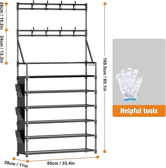 OYREL Shoe Rack 6 Tier Shoes Organizer 24-30 Pairs Shoe Racks for Closet Front Door Entrance Large Capacity Space Saving Shoe