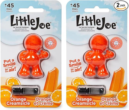 Little Joe 96414 Orange Creamsicle Scent Car Air Freshener Clip Provides Long-Lasting Freshness in a Compact Design, Fights O