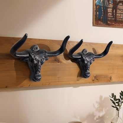 Cowboy Hat Rack for Wall, Cast Iron Cowboy Hat Holder,Hat Storage Organizer Hat Hooks for Wall Western Decor for Bedroom