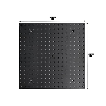 Pegboard Smith 16x16 inch Wall Tool Organizer Pegboard Panels, Black Metal Pegboard for Tool Storage, Workbench Tools Organiz