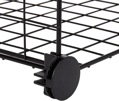 Amazon Basics 4 Cube Wire Grid Storage Organizer, Closet Organizer and Shelves, Stackable, Space-Saving, Easy to Assemble, 14