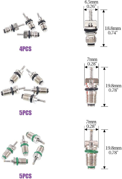 Swpeet 41Pcs R12 / R134a AC Master Valve Core Repair Kit, Including Assortment R12 R134a Valve Core Refrigeration Tire Stem w