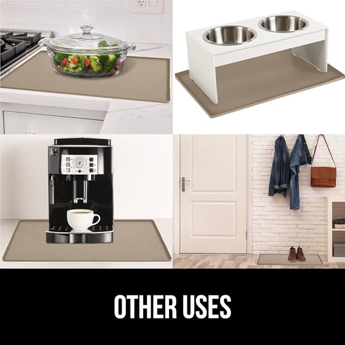 GORILLA GRIP Waterproof Silicone Under Sink Mat with Raised Lip for Kitchen and Bathroom, Cabinet Shelf Liner Stay in Place M