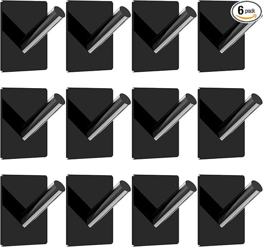 Jetec 12 Pieces Acrylic Wall Mounted Coat Hooks Hat Rack Robe Single Organizer Adhesive Clear Wall Hook Decorative for Clothe