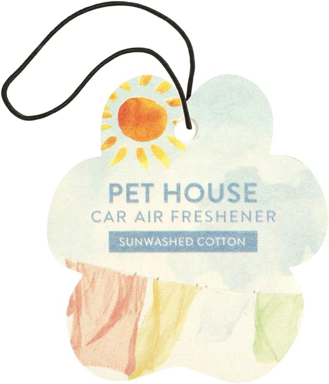 One Fur All Pet House Car Air Freshener - Sunwashed Cotton Pack of 4 - Non-toxic Car Air Freshener - Pet-Friendly Air Freshen