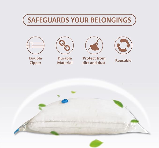 Roomimaster Vacuum Storage Bags, Vacuum Seal Space Saver Bags for Clothing, Travel Lugggage, Carry-on, Blankets, Comforters,P
