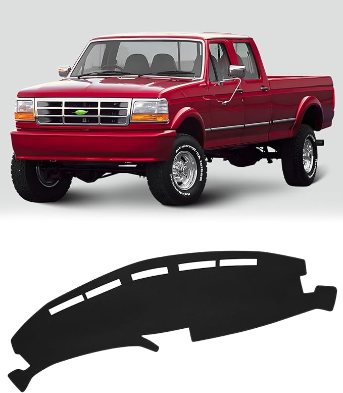 FIILINES Dash Cover Fit for Ford F150 F250 F350 1992 1993 1994 1995 1996 Dashboard Cover for F150 F250 F350 Accessories Mesh 