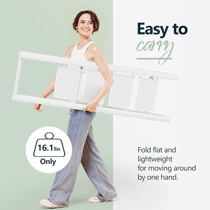 WOA WOA 4 Step Ladder for 10 Feet High Ceiling, Lightweight Foldable Ladder with Non-Slip Wide Pedals, Step Stool with Safe H