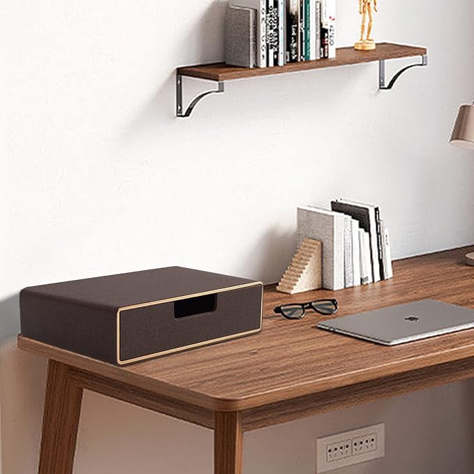 Stackable Organizer Drawer and Leather Desk Organizer with Drawers－Mini Desktop Drawer Organizer Stackable－Multifunctional Ta