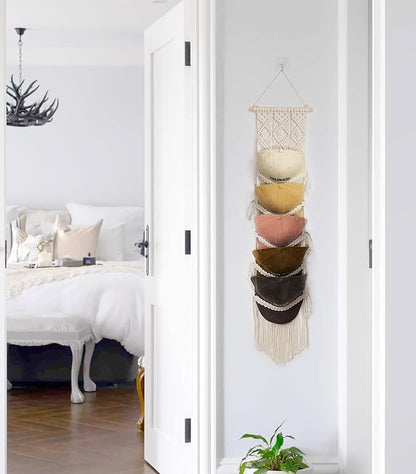 Boho Baseball Cap Hanger-1 Pack-Macrame Hat Organizer for Ball Caps Holder Over Door, Hat Rack for Wall, Cap Rack for Decorat