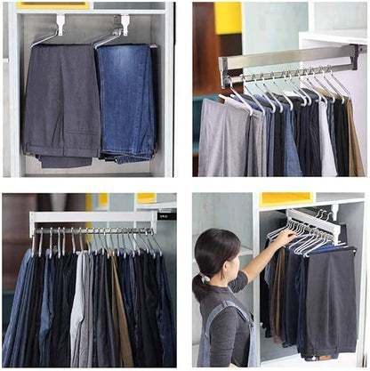 LJYT Pull-Out Wardrobe Clothes Rail,Extendable Closet Rod,Closet Organizer Rack for Pants/Coat/Scarves,35-65cm Available (Siz