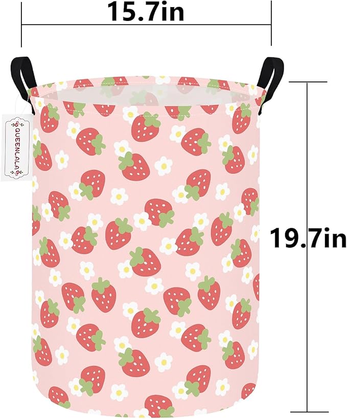 QUEENLALA Large Storage Basket,Laundry Hamper/Bathroom/Home Decor/Collapsible Round Storage Bin,Boys and Girls Hamper/Boxes/C