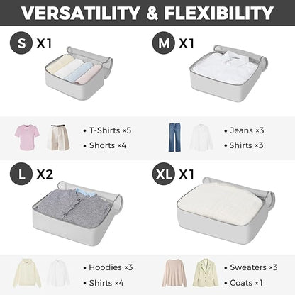 BAGAIL 9 Set Packing Cubes with Packing List Luggage Packing Organizers for Travel Accessories (Light Grey)
