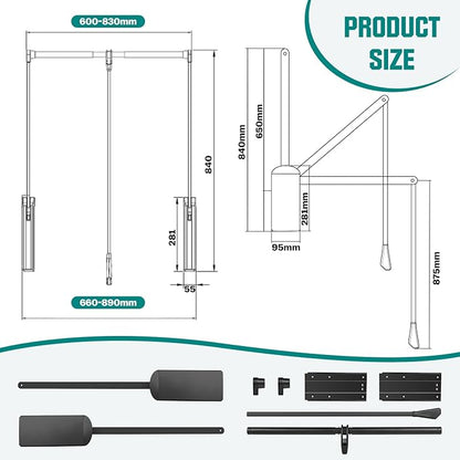 Pull Down Closet Rod, Adjustable 26-35 Inch Wardrobe Lift Rail Organizer Two-way Buffering Heavy Duty Wardrobe Hanger for Cab