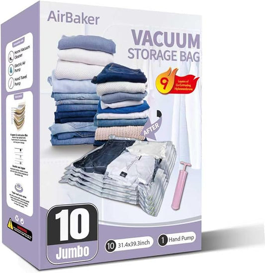 Vacuum Storage Bags for moving, Vacuum Seal Bags for Memory Foam, Latex, Clothing & Bedding, Space Saver Bags for Organizatio