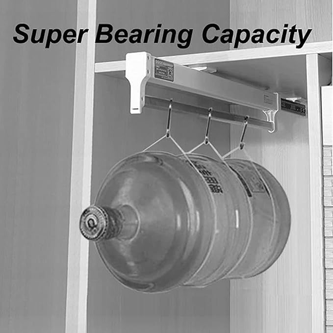 Pull Out Clothes Rail Extendable Pull Out Closet Rod - Wardrobe Pull-Out Trousers Rack, 30-60Cm Pull-Out Closet Rod, Wardrobe