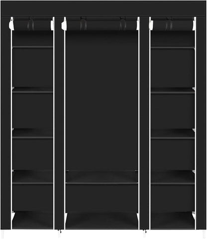 Closet Wardrobe, Portable Closet for Bedroom, Clothes Rail with Non-Woven Fabric Cover, Clothes Storage Organizer, 58 x 17 x 
