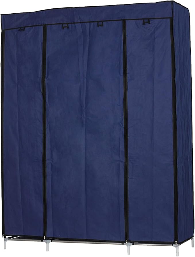 67" Freestanding Closet Organizer,Non-Woven Fabric Closet Wardrobe,Portable Covered Garment Rack,Steel Tube Wardrobe Clothes 