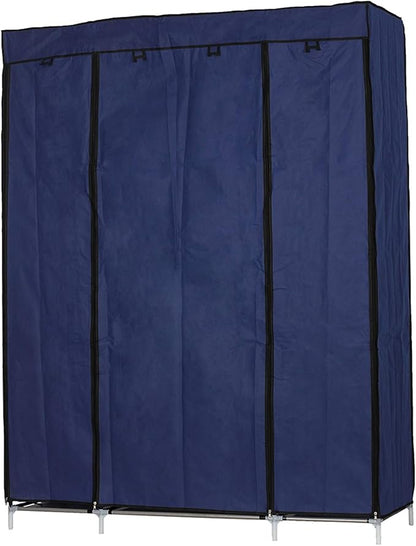 67" Freestanding Closet Organizer,Non-Woven Fabric Closet Wardrobe,Portable Covered Garment Rack,Steel Tube Wardrobe Clothes 