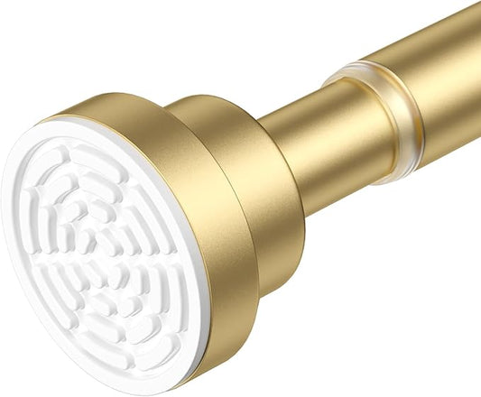 AIZESI Gold Tension Curtain Rod 30-63Inch 1PCS,Spring Tension Rod No Drilling Non-Slip Adjustable Tension Curtain Rod,Spring 