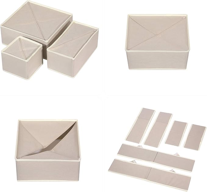 DIOMMELL 9 Pack Foldable Cloth Storage Box Closet Dresser Drawer Organizer Fabric Baskets Bins Containers Divider for Baby Cl