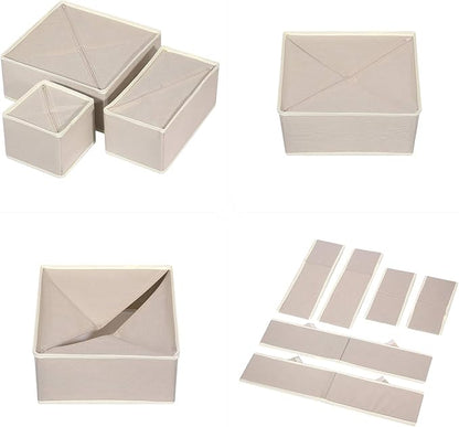 DIOMMELL 9 Pack Foldable Cloth Storage Box Closet Dresser Drawer Organizer Fabric Baskets Bins Containers Divider for Baby Cl