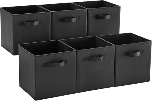 MAX Houser Fabric Cloth Storage Bins,Foldable Storage Cubes Organizer Baskets with Dual Handles for Home Bedroom Storage,Set 