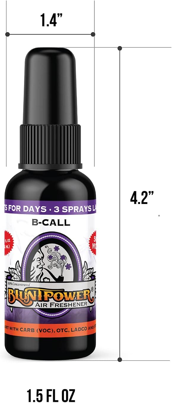 BluntPower (B-Call, 1 Pack) Concentrated Air Freshener for Room and Car Spray - Oil-Based Diffuser Spray Bottle - Long-Lastin