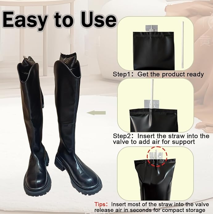 Boot Shaper Inserts, Inflatable Travel Boot Trees Stands,Multiple Size Options to Hold Upright,Portable Form Holders