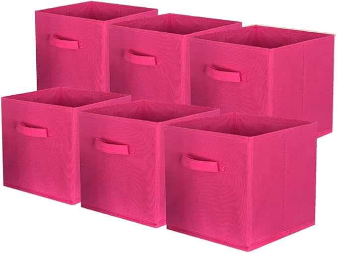 ShellKingdom Storage Bins, Foldable Fabric Storage Cubes And Cloth Storage Organizer Drawer For Closet And Toys Storage, 6 Pa