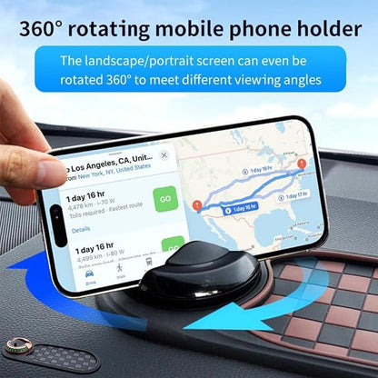 RJDJ Multifunctional Car Anti-Slip Mat, 360° Rotatable 4-in-1 Mobile Phone Stand On-Board Anti-Slip Pad, Car Dashboard Suppor