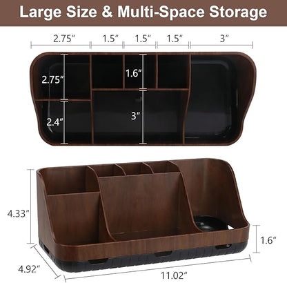 GFWARE Wood Toothbrush Holders for Bathrooms Countertop Organizer - Detachable 7 Slots Kid Bathroom Decor and Accessories, Wo