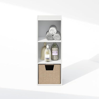 Furinno Reed Closet Organizers and Storage, 3-Tier Closet Organizer, Open Shelf Closet Storage, for Wardrobe, Bedroom, Living