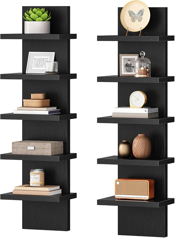 HOOBRO Wall Shelf and Console Table, 2 Pack Floating Shelves Wall Mounted, Narrow Console Table with Adjustable Height (31.5"