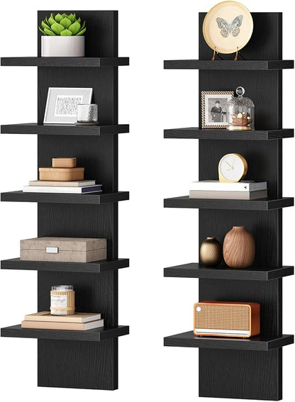HOOBRO Wall Shelf and Console Table, 2 Pack Floating Shelves Wall Mounted, Narrow Console Table with Adjustable Height (31.5"