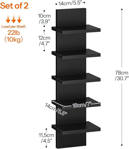 HOOBRO Wall Shelf and Console Table, 2 Pack Floating Shelves Wall Mounted, Narrow Console Table with Adjustable Height (31.5"