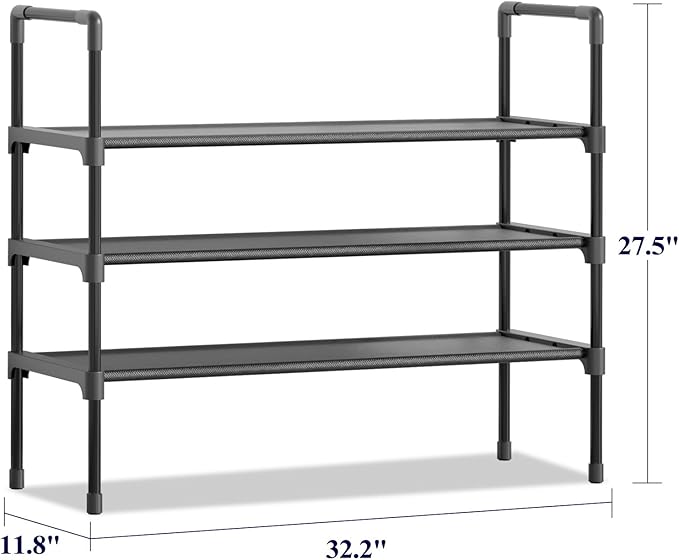 Kitsure Shoe Rack for Closet - Shoe Organizer, Large-Capacity & Space-Saving Shoe Shelf for Entryway, Bedroom, Living Room,32