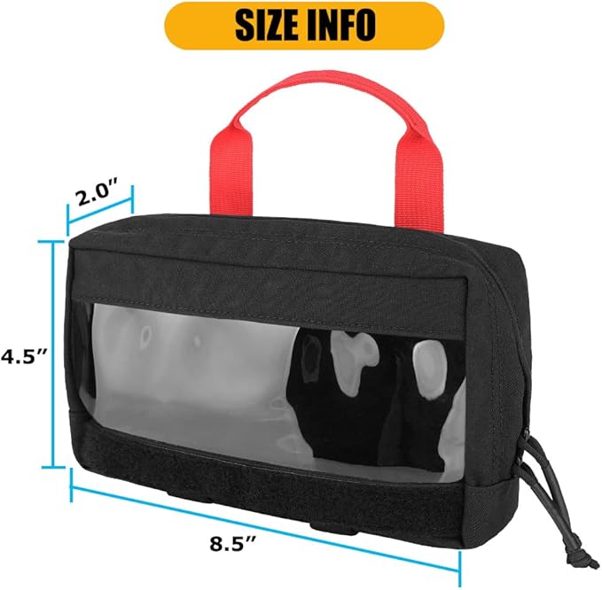KRYDEX Clear Top Insert Bag with Hook Panel Tactical Packing Cube Travel Organizer Bag (Small)