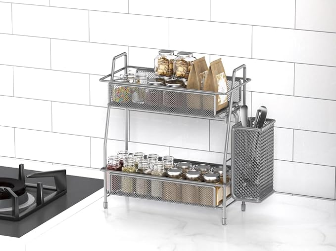LEMIKKLE Spice Rack Organizer for Kitchen Counter, Spices Organizer and Storage Seasoning Organizer for Cabinet, Kitchen Meta