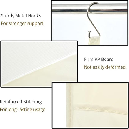 GRANNY SAYS 4-Shelf Hanging Organizer, Closet Hanging Shelves, Space Saver for Bedroom & Living Room, Beige, 2-Pack