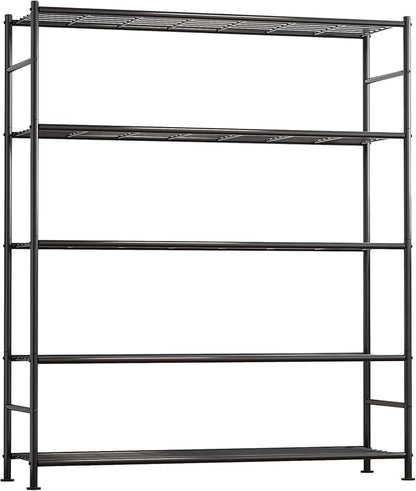 Sakugi Storage Shelves - 5 Tier Shelf Organizer, Heavy Duty Garage Shelving Unit with Leveling Feet, Stable Metal Shelves Org