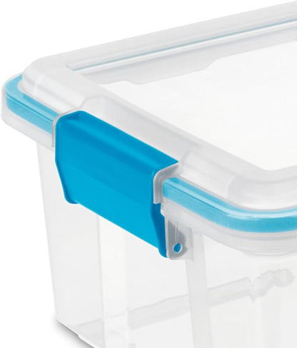 Sterilite 6-Pack Gasket Box, Weather-Resistant Storage Bins with Latching Lids, 12 Quart - Heavy-Duty Organizing Containers f