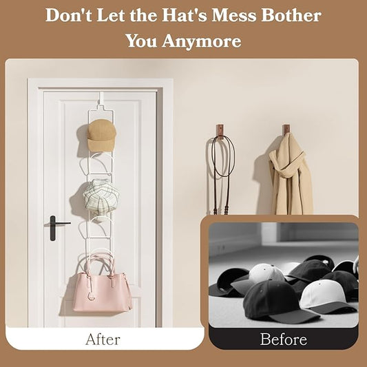 18 Pack Over The Door Hat Organizer for baseball caps | Multi-Functional Baseball Hat Rack for Closet | Wall Mounted Hat s to