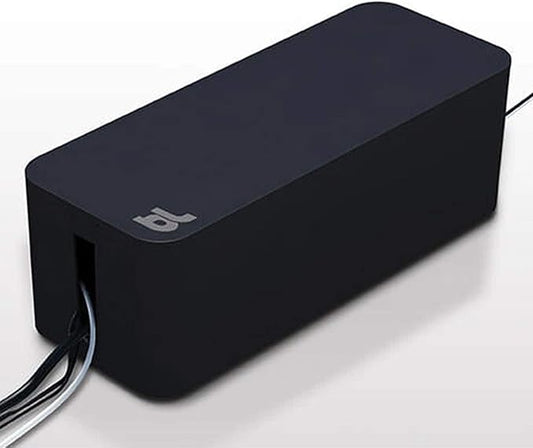 Bluelounge CableBox Cable and Cord Management System - Set of 1 Large and 1 Mini Box - Black
