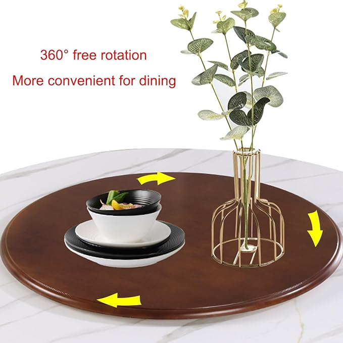 Wooden Dining Table Turntable, 31.5" Round Lazy Susan Turntable Silent Smooth, Easy to Clean for Dining Table Kitchen (80cm/3