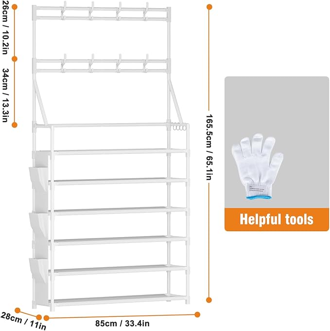 OYREL Shoe Rack 6 Tier Shoes Organizer 24-30 Pairs Shoe Racks for Closet Front Door Entrance Large Capacity Space Saving Shoe