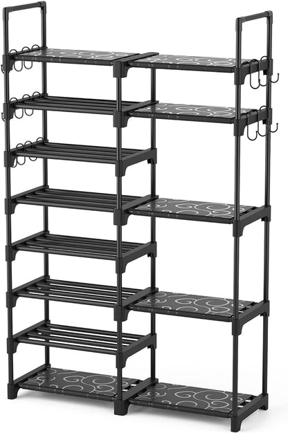 ROJASOP Shoe Rack Organizer, 8-Tier Metal Shoe Rack for Closet Entryway Garage, 26-32 Pairs Tall Shoe Boot Storage Shelf with