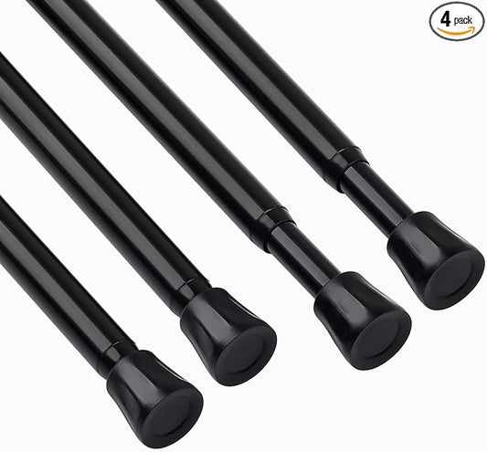 TYRON Tension Curtain Rod 11 to 17 Inch, Extendable Small Short Tension Rod, No Drill Extension Pressure Curtain Rods for Win